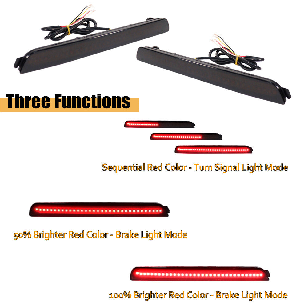 2pcs Smoked Lens Bumper Reflector LED Tail Brake Stop Light for for Mazda 3 Axela 04-09- v