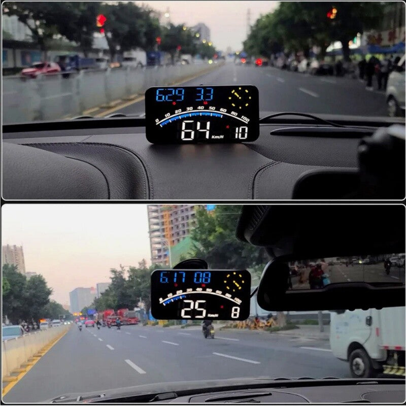 Universal HUD GPS Head Up Display Speedometer Odometer Car Digital Speed Alarm