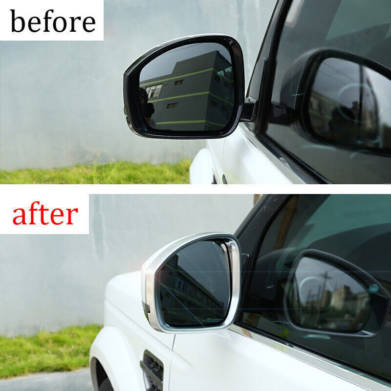 for Range Rover Sport 14-22 Silver ABS Rear View Side Door Mirror Frame Trim 2P
