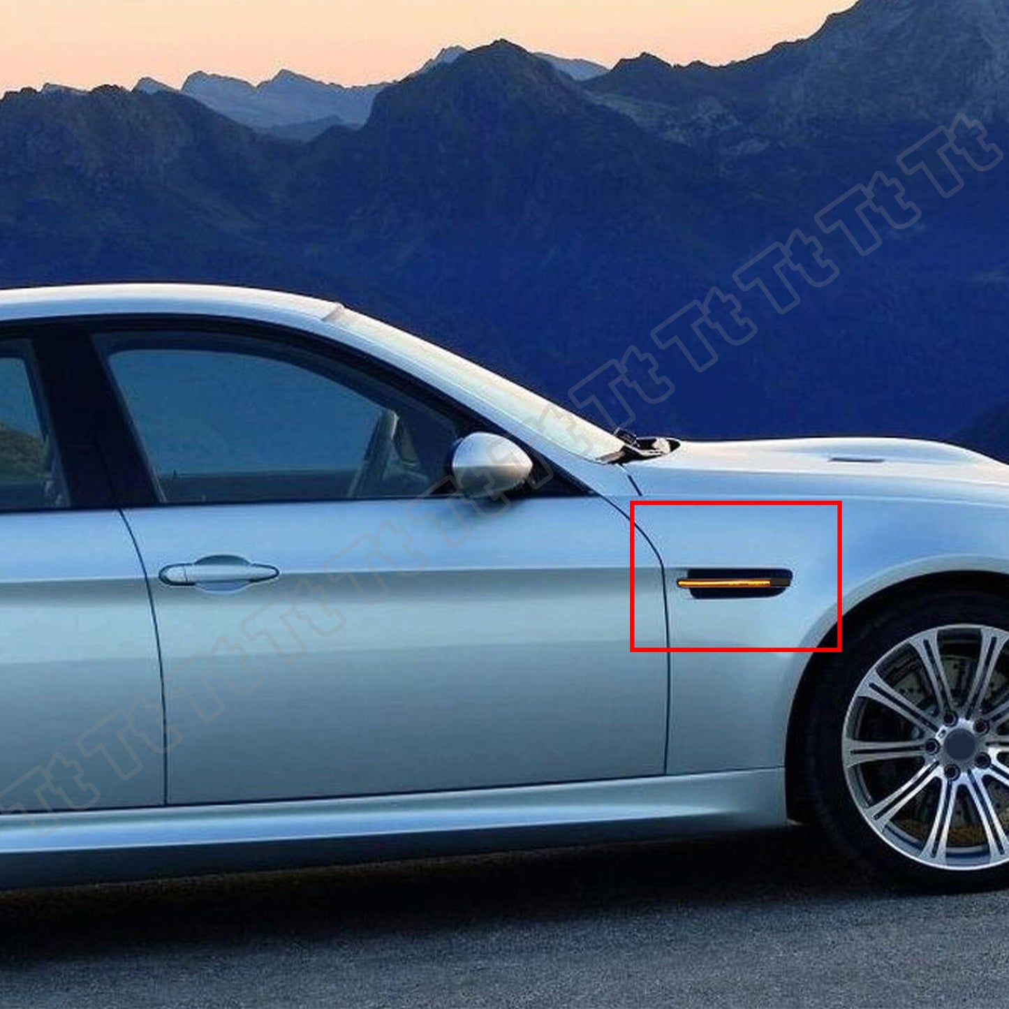 Suitable for 07-13 for E90 E92 E93 M3 Sequential LED fender side marker lights smoked lens - v