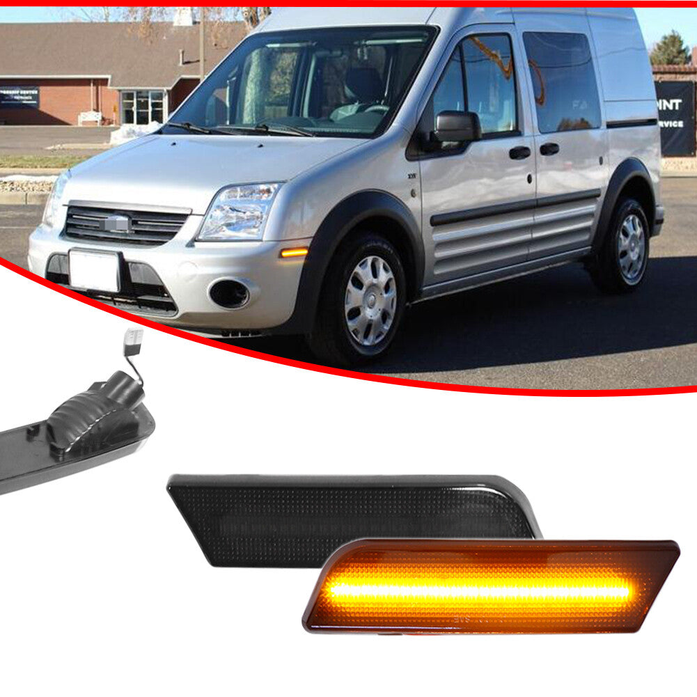 Euro Style Smoke Lens SideMarker Signal Light Kit for 10-13 for Transit Connect- v