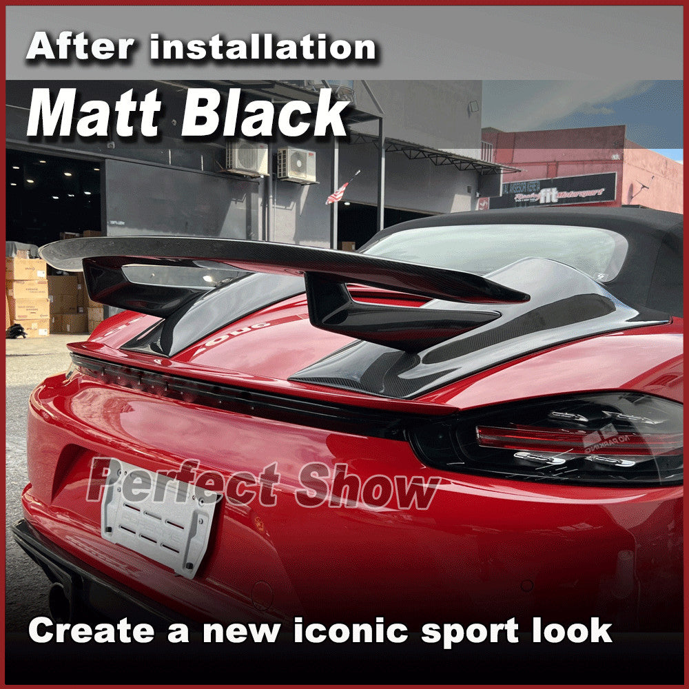 Fit for Porsche 718 982 16-21 Rear Trunk Lid Cover Boot Trim Matt Black