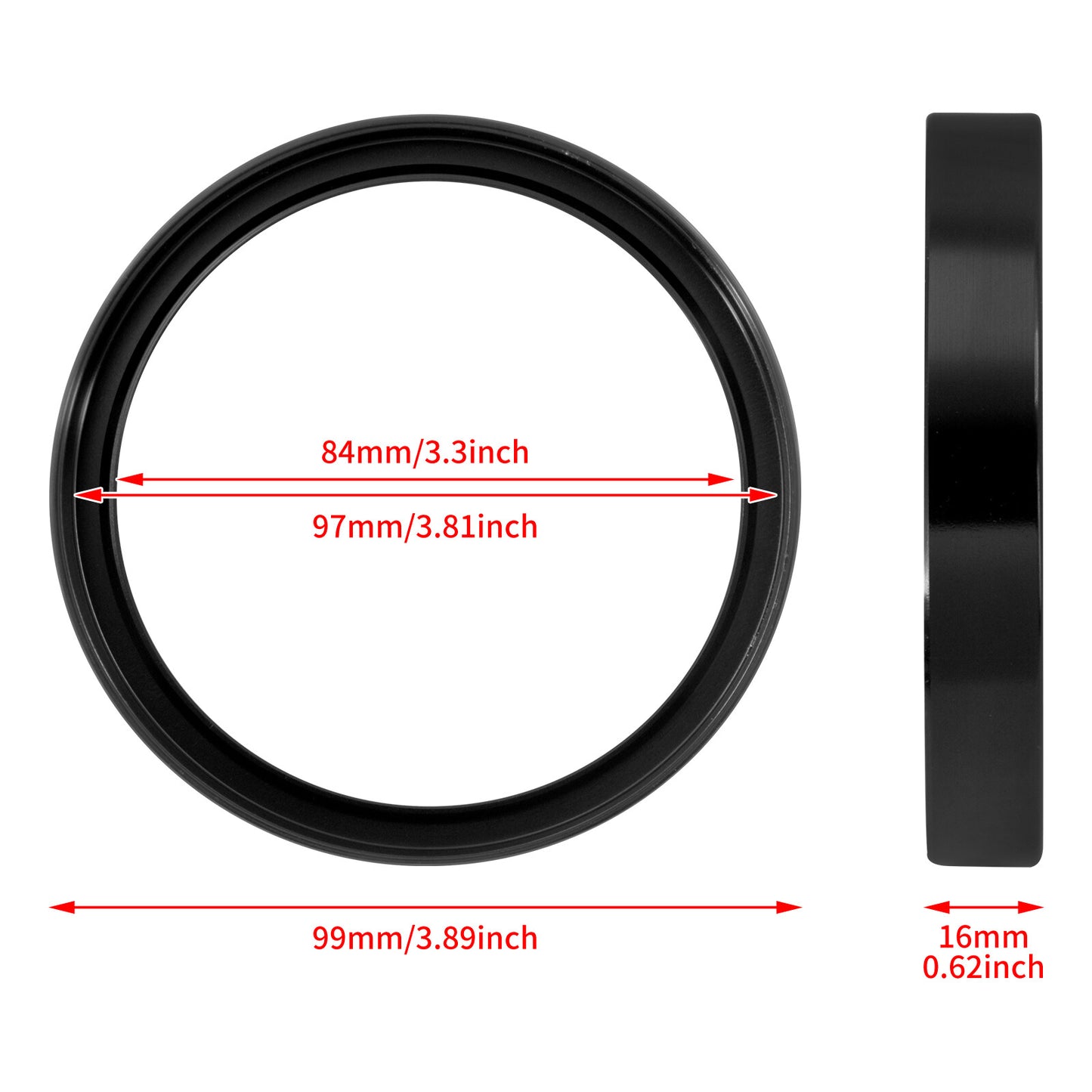 Black Speedometer Gauge Accent Trim Ring Fits for Harley Dyna Road Electra Glide