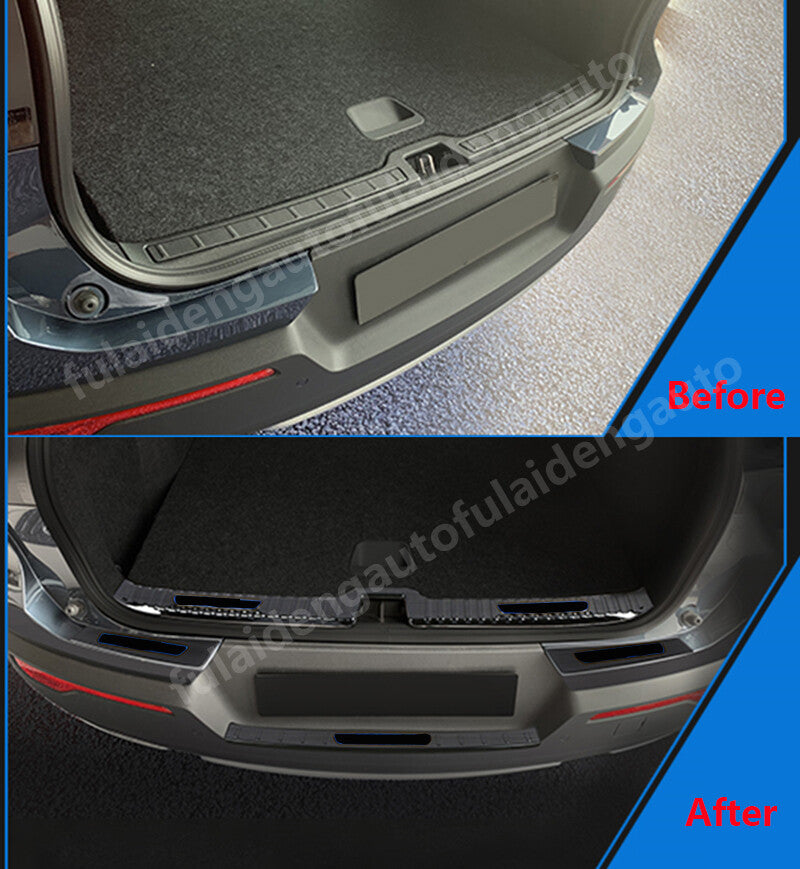 4pcs for Volvo XC40 2019-2022 Black Steel Rear Bumper Sill Plate Protector trim