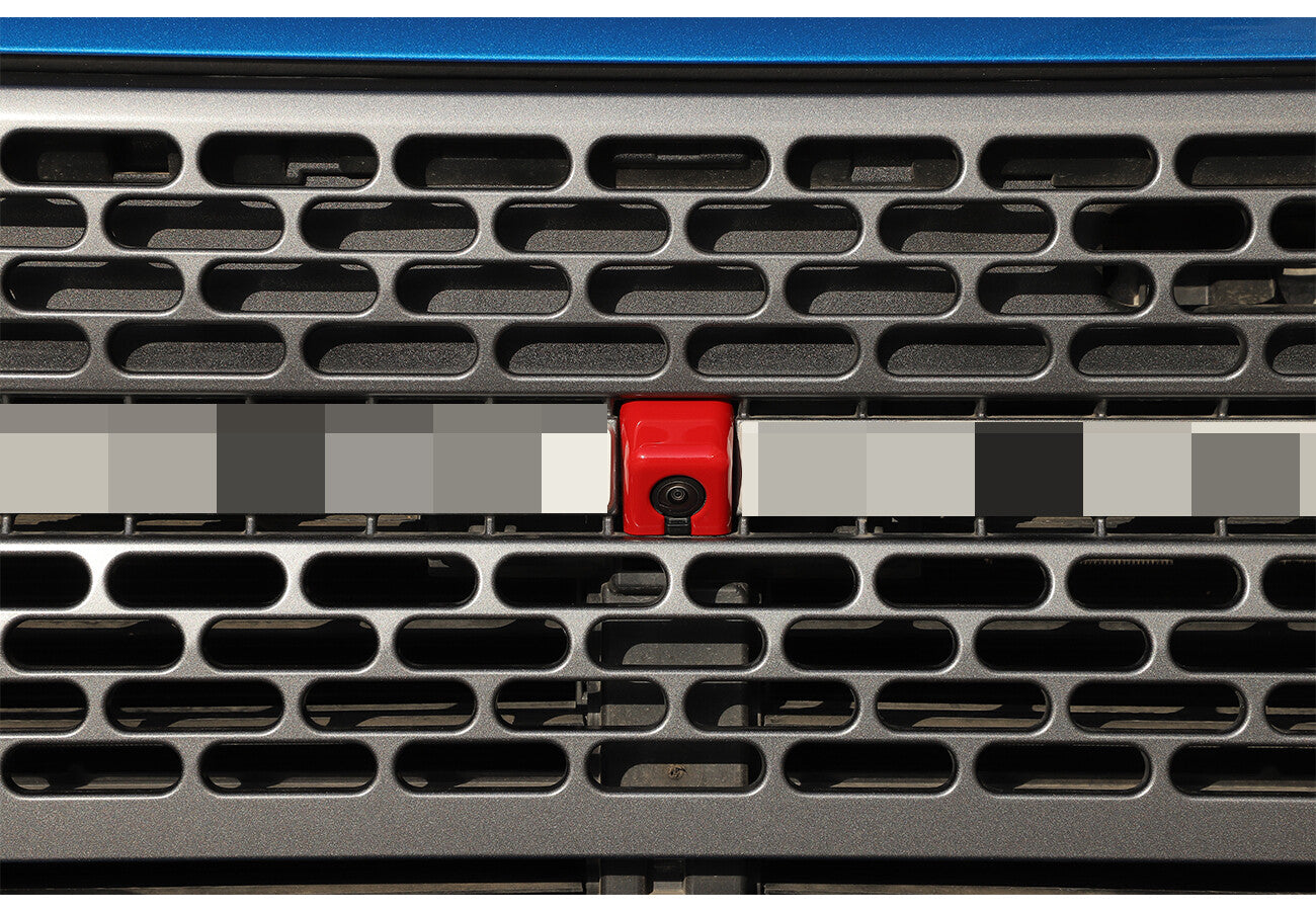 Red ABS Front Center Grille Mesh Camera Decorative Cover for Ford Bronco 2021-23