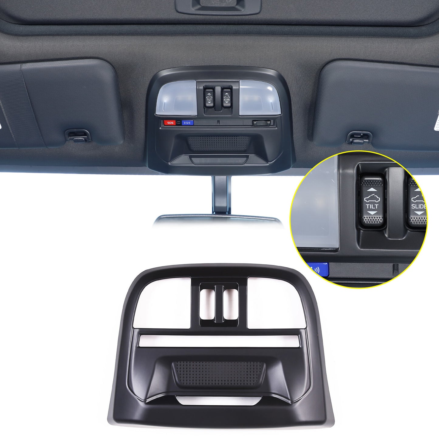 Blue Automotive Front Water Cup Holder Cover Trim for Tacoma 2024- v