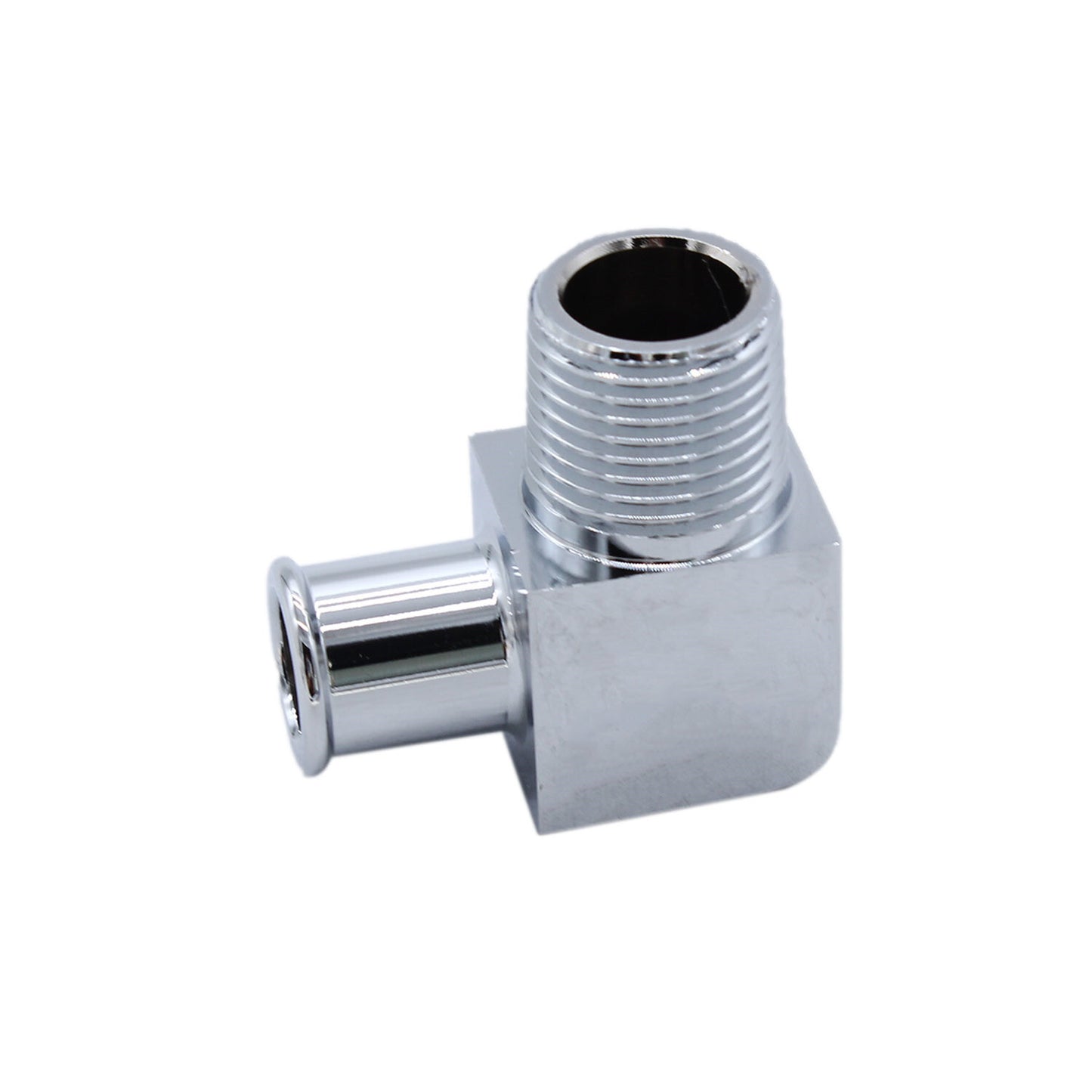 90¡ã Deg Heater Hose Fitting 1/2 NPT to 5/8 Hose Barb Chrome Billet Aluminum