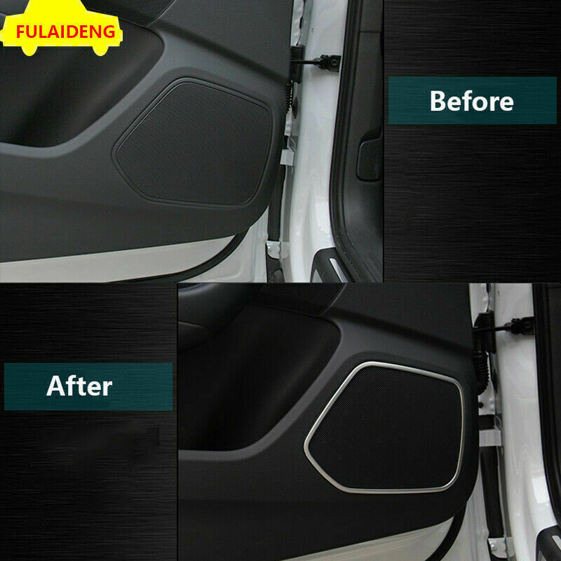 for Audi Q3 2013-2018 Silver Titanium Inner Door Speaker Decor Frame Cover Trim