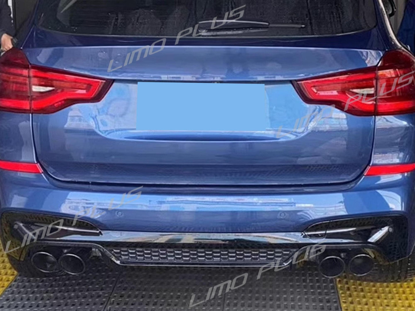 Gloss Black Rear Diffuser w/ Twin Exhaust for BMW X3 G01 30I M-Sport 2018-2021 Q