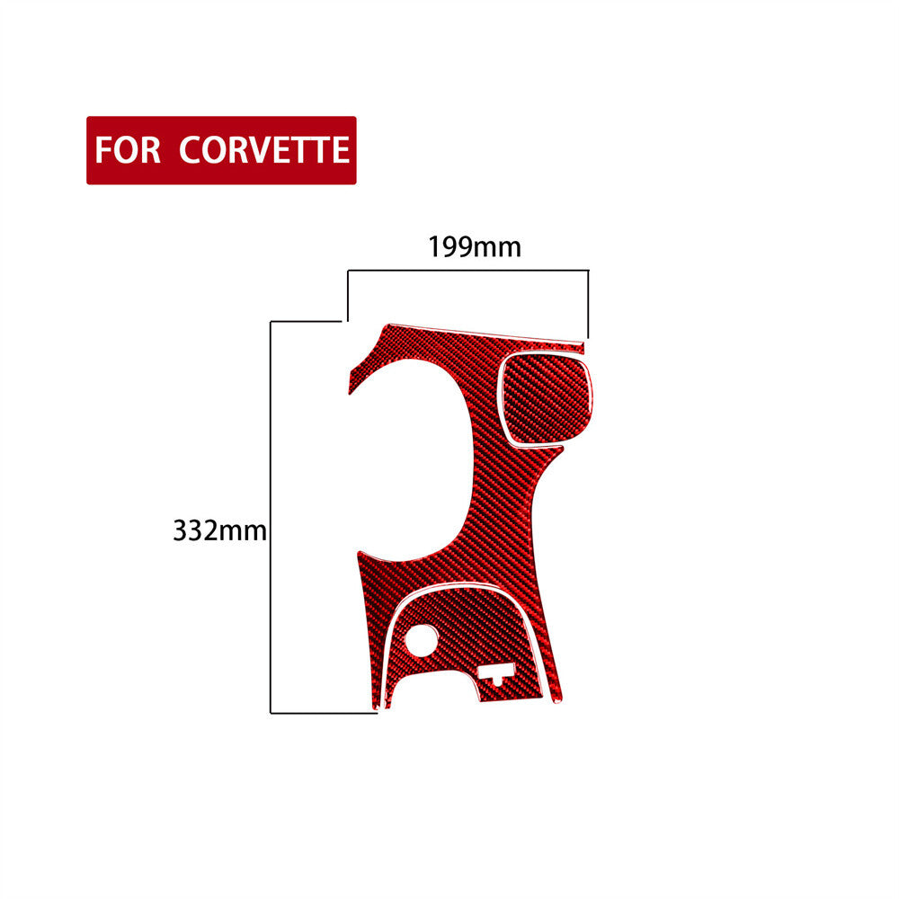 Red Carbon Fiber Console Gear Shift Panel Trim for Chevrolet for Corvette C5 1998-04