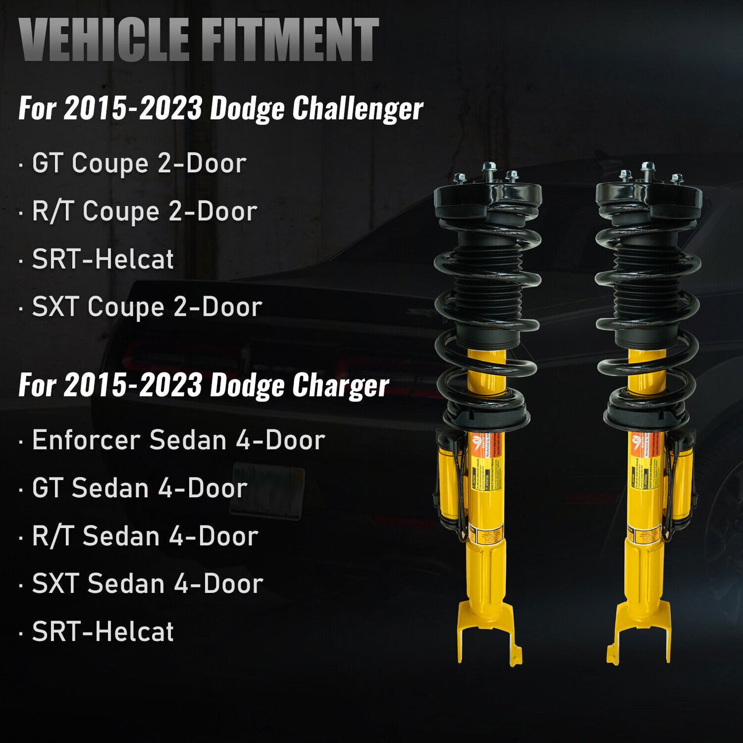2x Front Shock Struts Assys Magnetic Fit for Escalade Tahoe for GMC for Yukon Denali 2021-24