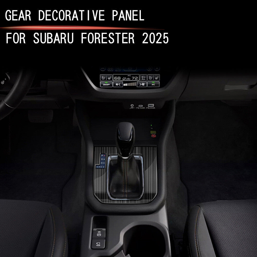 Black titanium steel gear shift cover trim for Subaru Forester 2025+