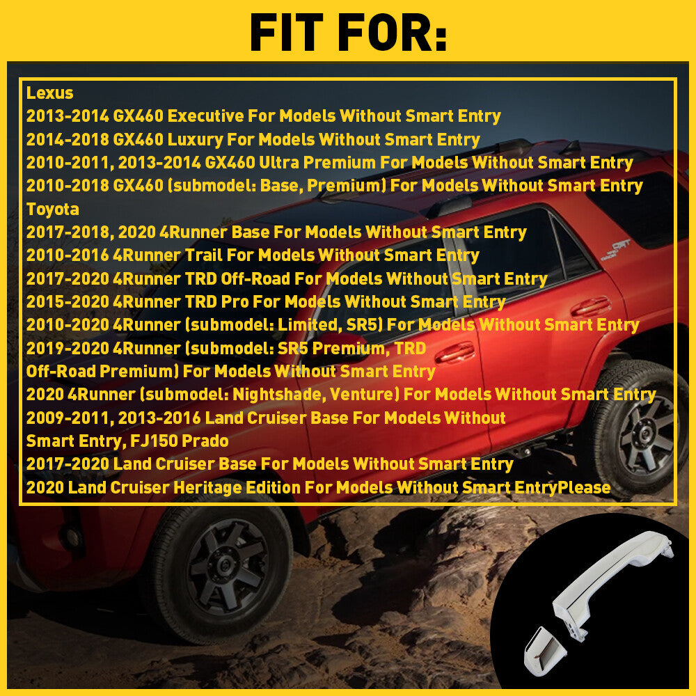 Rear Left or Right Door Panel Handle for CHRome for 2015 - 2020 for 4Runner TRD Pro - v