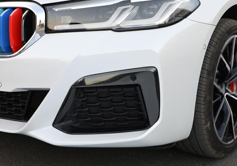 Carbon fiber steel front fog light trim for BMW 5 Series M5 2021 - 2023