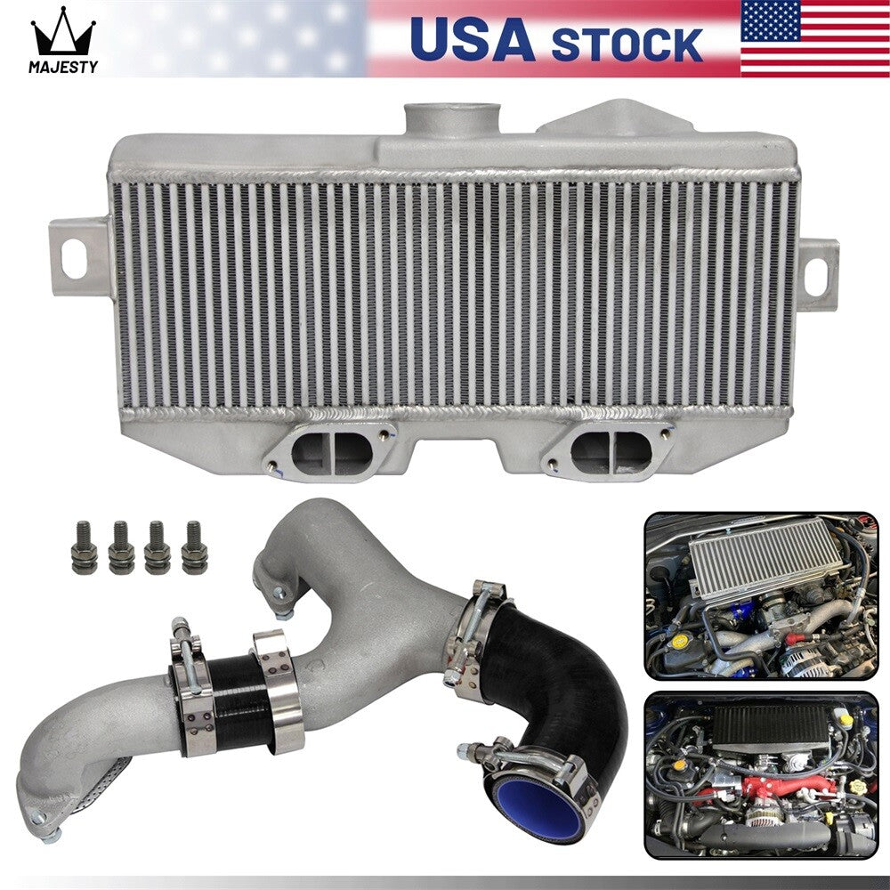 Top Mount Intercooler Kit Y Pipe for Subaru 02-07 WRX STI EJ20 EJ25 2.5L Silver