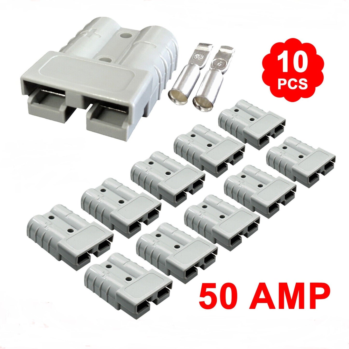 10Pcs For Anderson Style Plug Connectors DC Power Tool 50 AMP 12-24V 6AWG