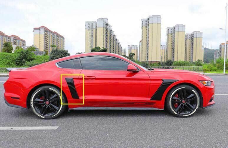 for Ford for Mustang 2015-2022 ST Gloss Black Rear Vent Fender Flank Cover Trim 2PCS