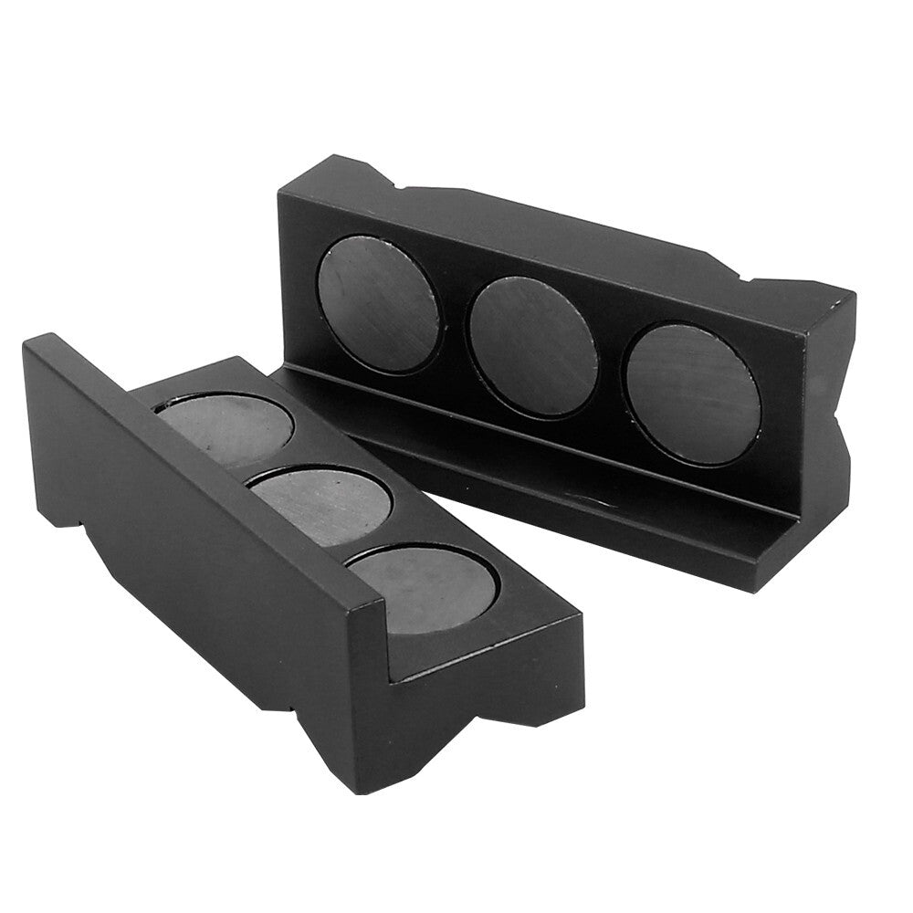 4 Aluminum Vise Jaw Protective Inserts Black For AN Fittings With Magnetic Back Q