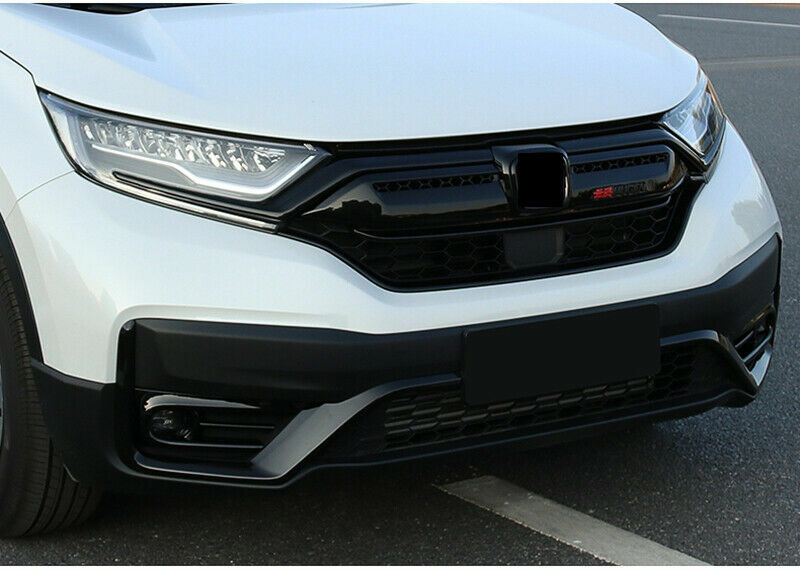 for Honda CR-V CRV 2020-2022 Glossy Black Front Bumper Grille Mesh Molding Trim
