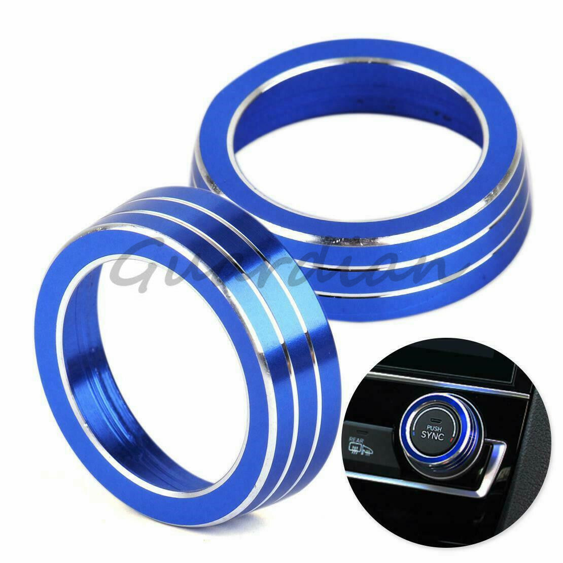Blue Air Conditioner Knob Trim Cover Ring Decoration for Honda for Civic 10th 16-20