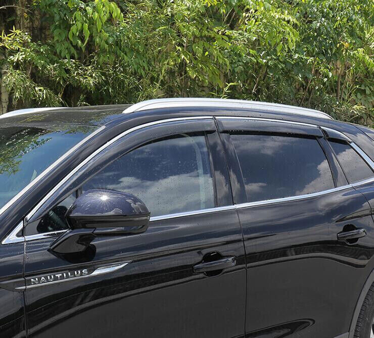 Chrome black Window Visor Vent Shades Sun Rain for Lincoln Nautilus 2019-2023