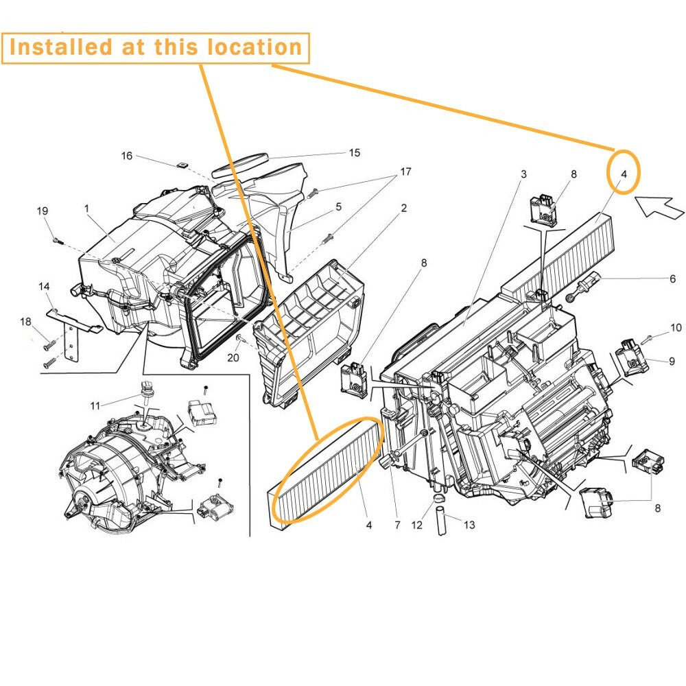 Activated carbon air filter for Lamborghini Gallardo - Equipment Manufacturer 4F0898438C