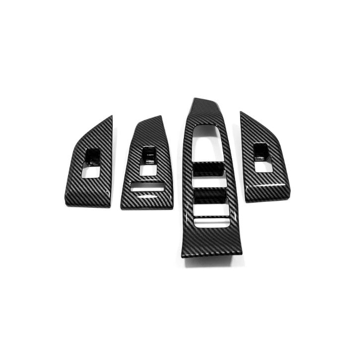 4X ABS Carbon Fiber Window Lift Panel Switch Cover Trim for Nissan Rogue 21-2023