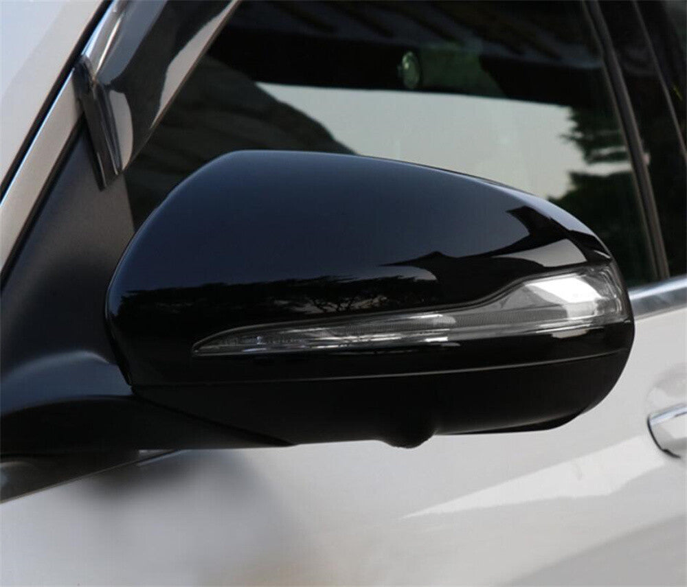Gloss Black Side Rearview Mirror Trim for Benz C E S GLC Class W205 W213 2015-20