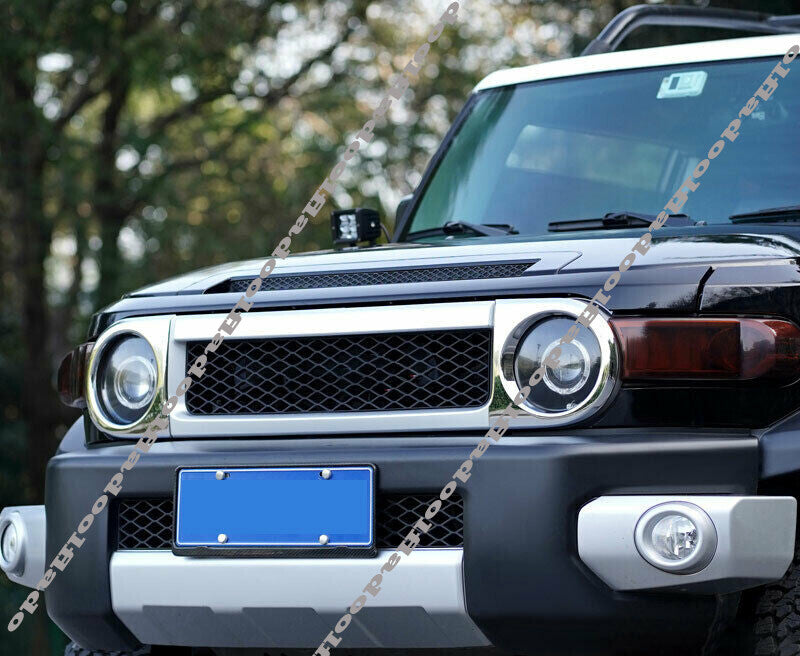 for Toyota FJ Cruiser 2007-2021 ABS Chrome Front Headlight Lamp Cover decor Trim