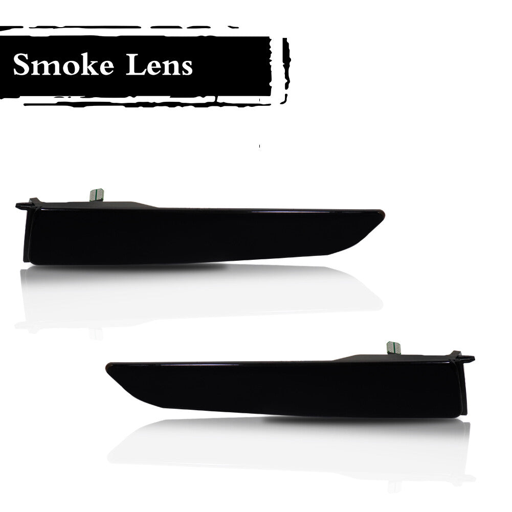 Pair Black Lens Front Bumper Side Marker Lights For 2010 - 2012 for Fusion - v