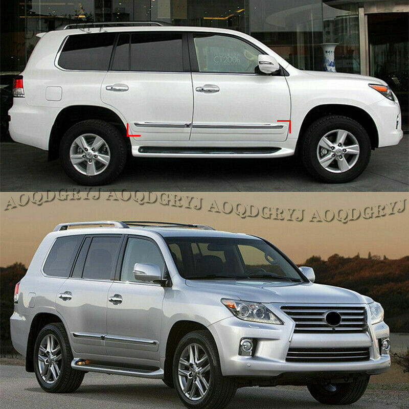 for LEXUS LX570 2008-2015 Pearl White Door Guard Body Side Molding Panel Covers