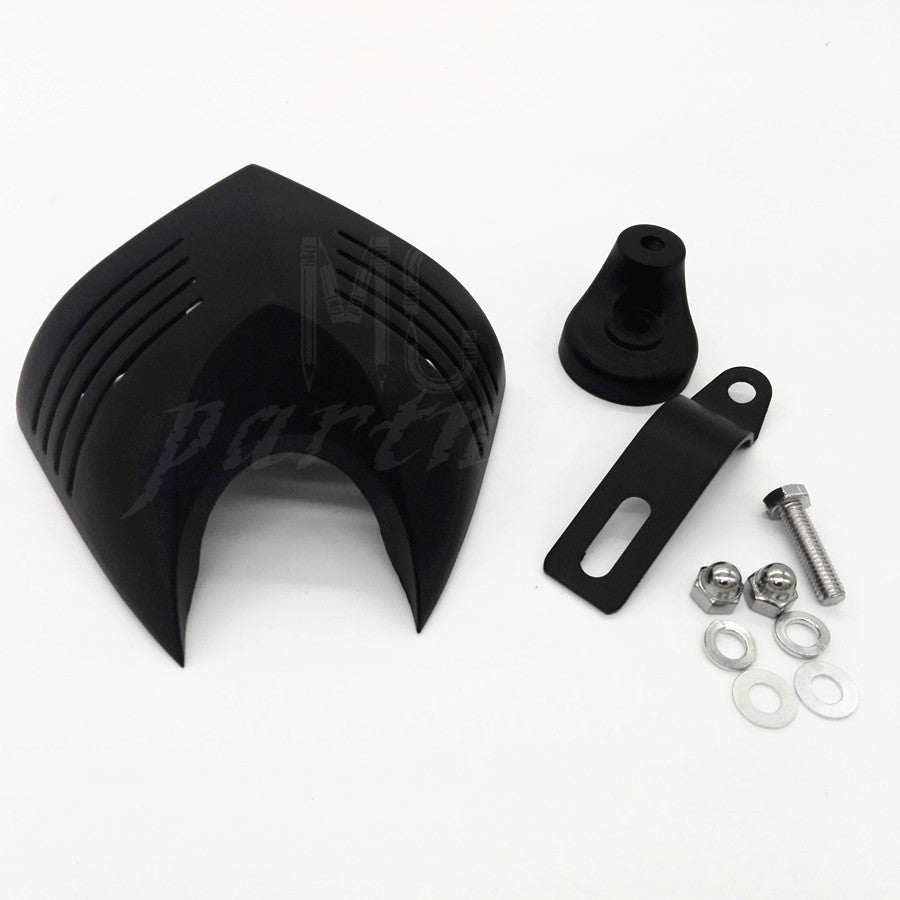 Motorcycles Black Twin Shield Horn Cover Cowbell for Harley Dyna Glide 1992-2012 Q