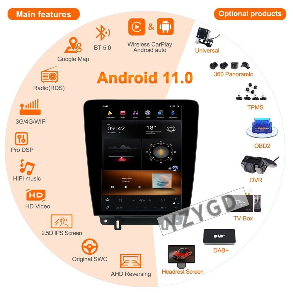 for Ford for Mustang 2010 -2014 Android CarPlay Car Radio Stereo Receiver Screen