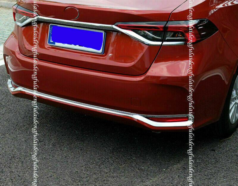3X for Toyota for Corolla 2019-2023 Chrome Rear Bumper Strips+Fog Light Cover Trims
