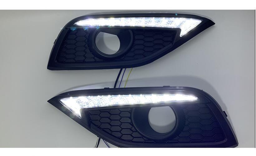 2 LED DRL front bumper fog light turn signals for Honda CRV CR-V 2012-2014
