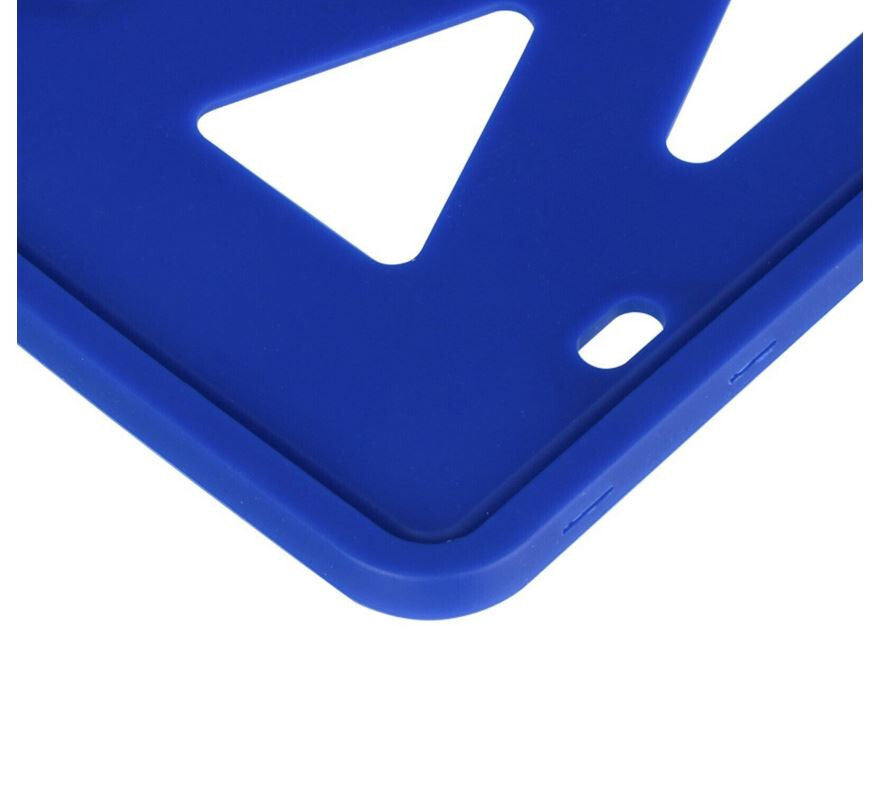 Blue silicone car license plate frame cover cap for trunk, suitable for new for ford models.