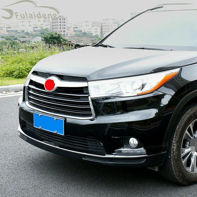 for Toyota Highlander 2014-2016 Chrome Front Grille Bumper Protector Guard Trim