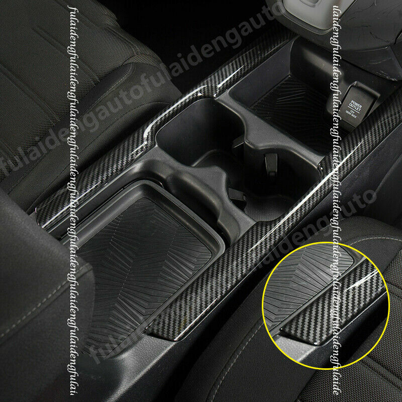 for Honda CR-V CRV 2017-2022 Carbon Fiber Console Water Cup Frame Cover Trim ABS