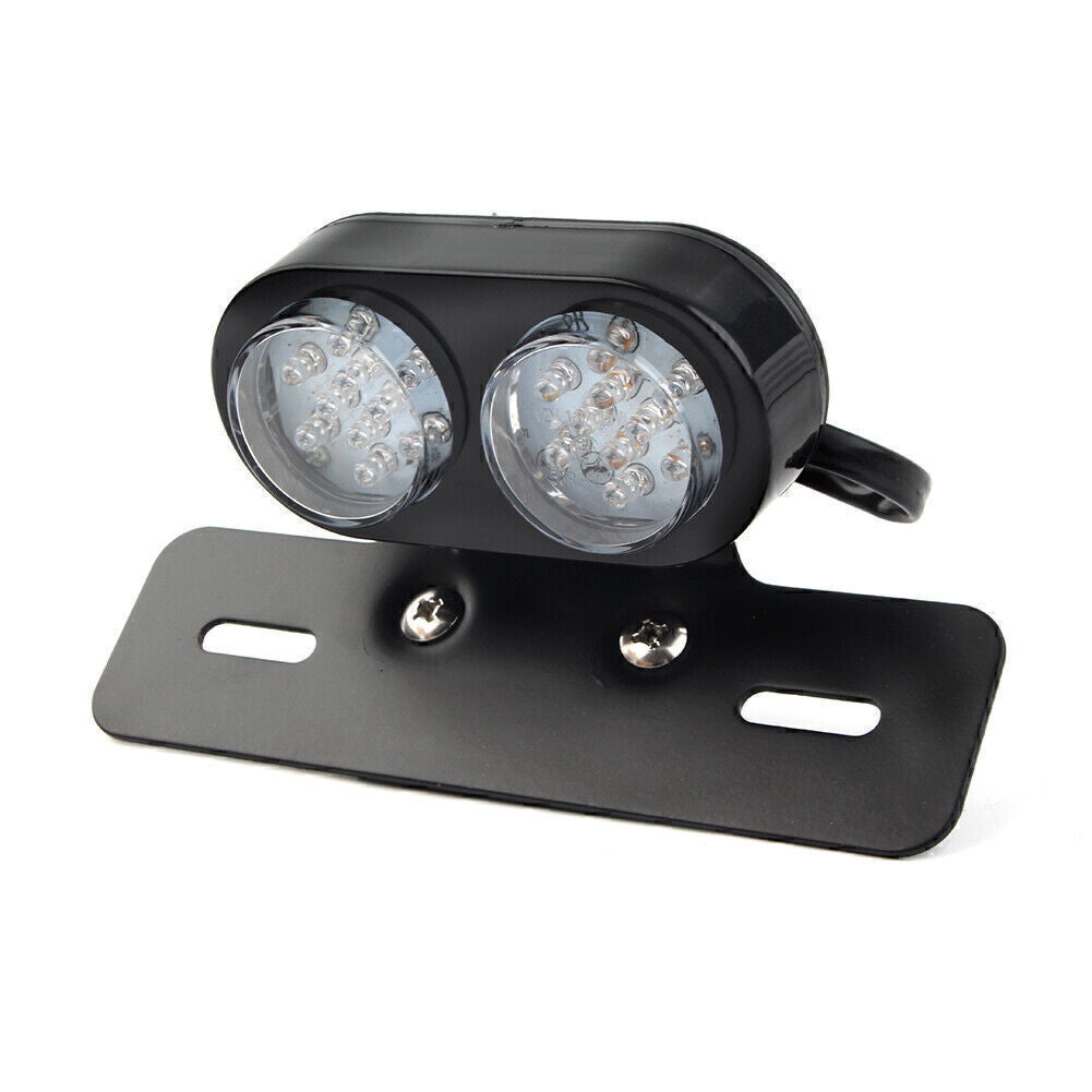 Motorcycle 12V LED License Plate Tail Brake Light Black Universal Fit Cafe Racer Q