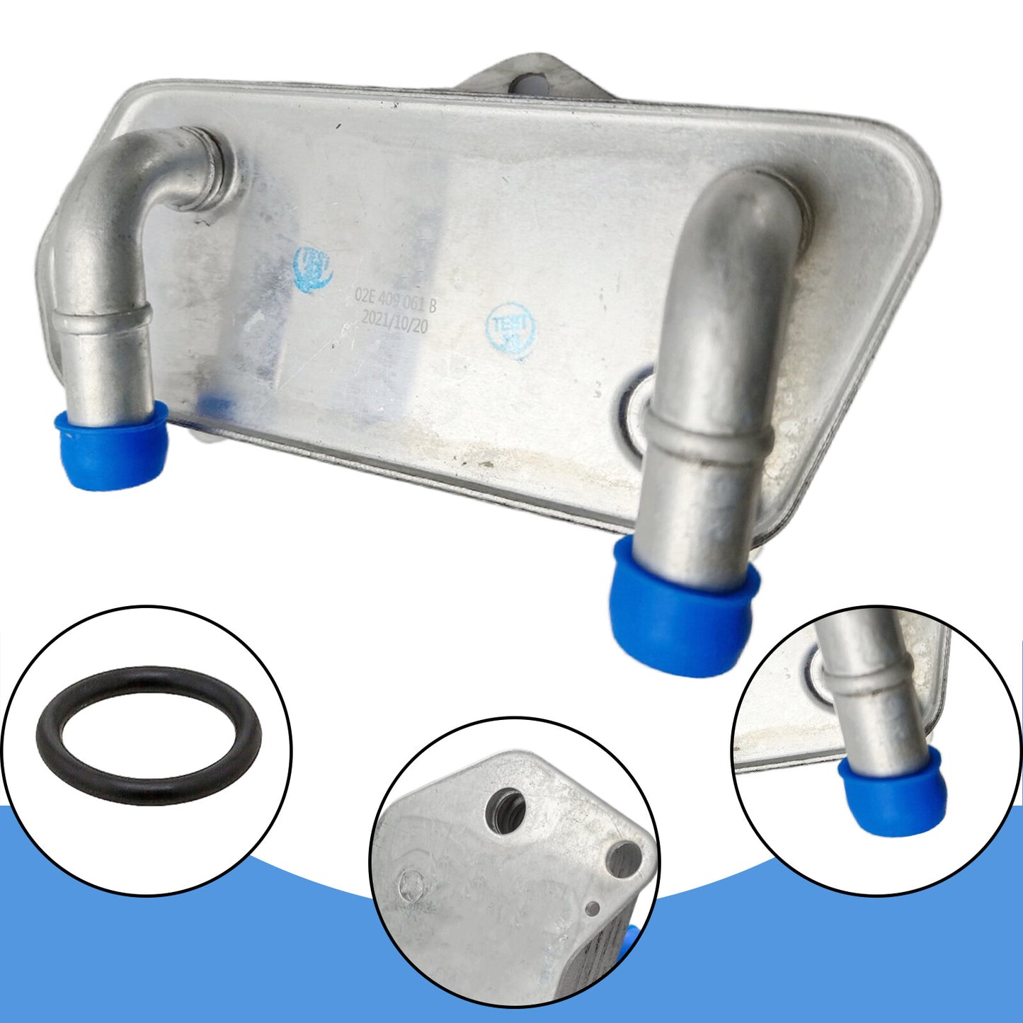 Engine oil cooler #02E409061B is suitable for Golf , for Jetta , for Tiguan , CC, for Audi A3, TT seats, and Altea- n