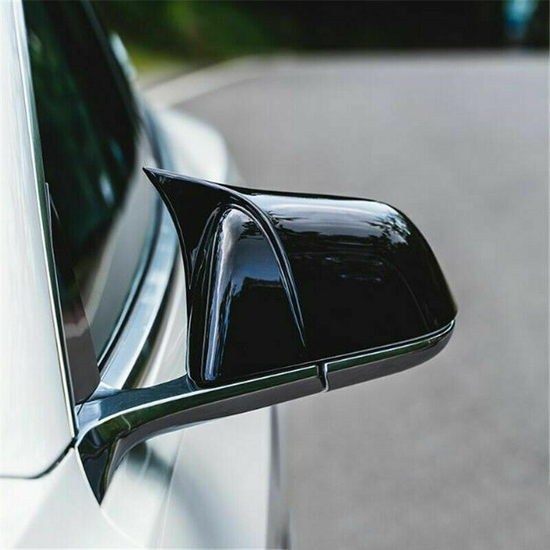 Glossy Black OX Horn Side Rearview Mirror Cover trim for Tesla for Model Y 2020-2023
