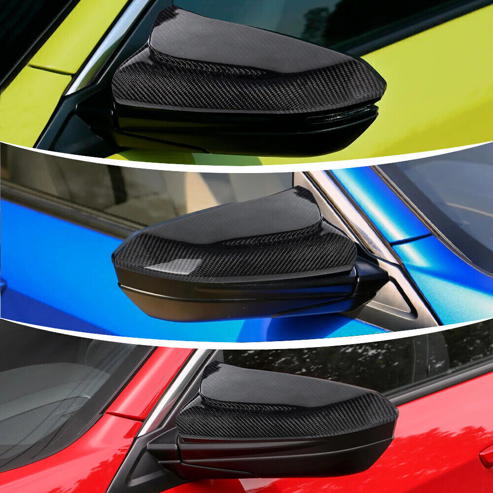 Real Carbon Fiber Rearview Side Mirror Covers Caps L+R For 10th 2016-2021
