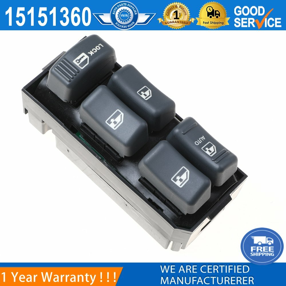 Power Window Master Switch for 1995-1999 for GMC for Chevrolet Suburban Electric 15151360