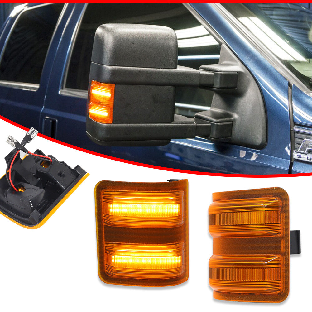 Amber Lens LED Side Mirror Marker Light for 2008-2016 for Ford F150, F350, F450, and F550