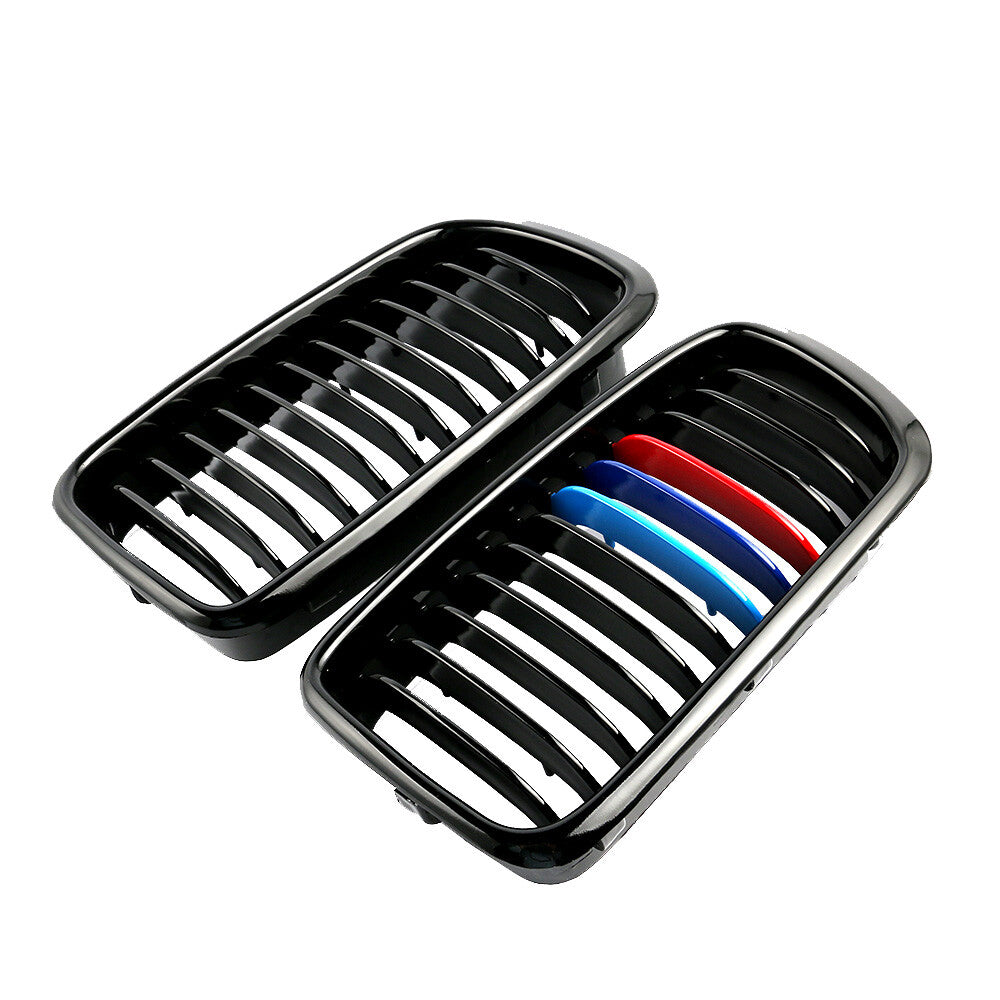 2x Front LH RH Glossy Black Kidney M Color Grille Fits For 740i 740iL 750iL