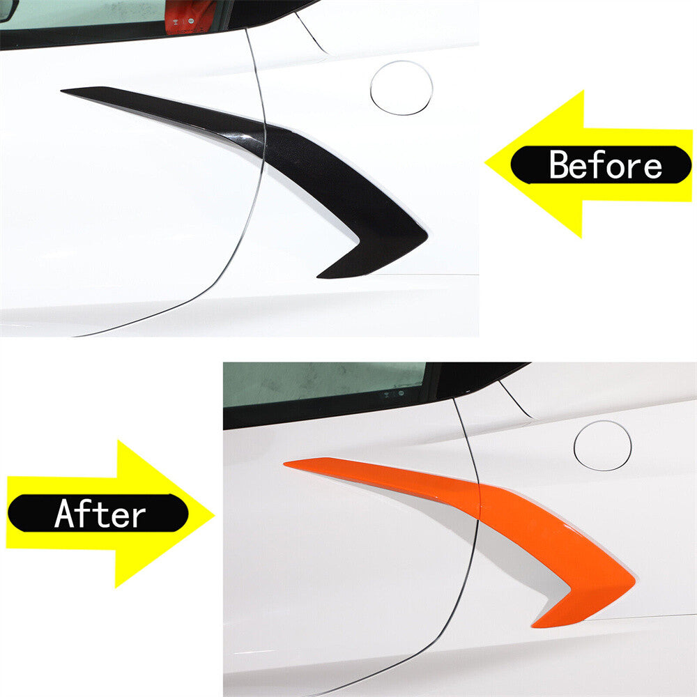for Chevrolet for Corvette C8 2020-24 Side Fender Vent Door Handle Trim ABS Orange¡Á4