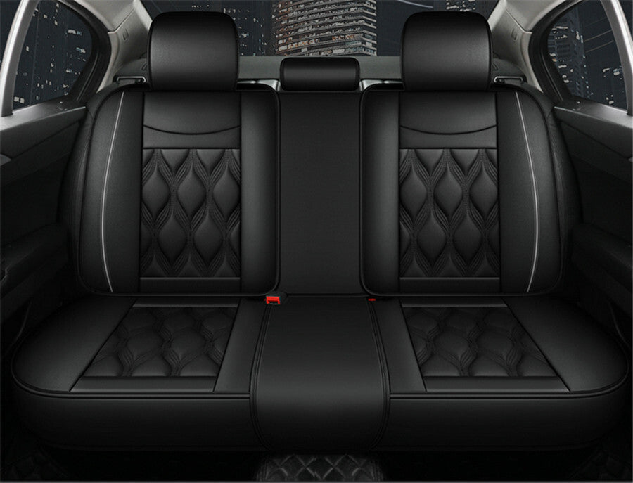 Full Set PU Leather 5-Seats Car for Seat Covers Auto Front Rear Cushions Protector Q