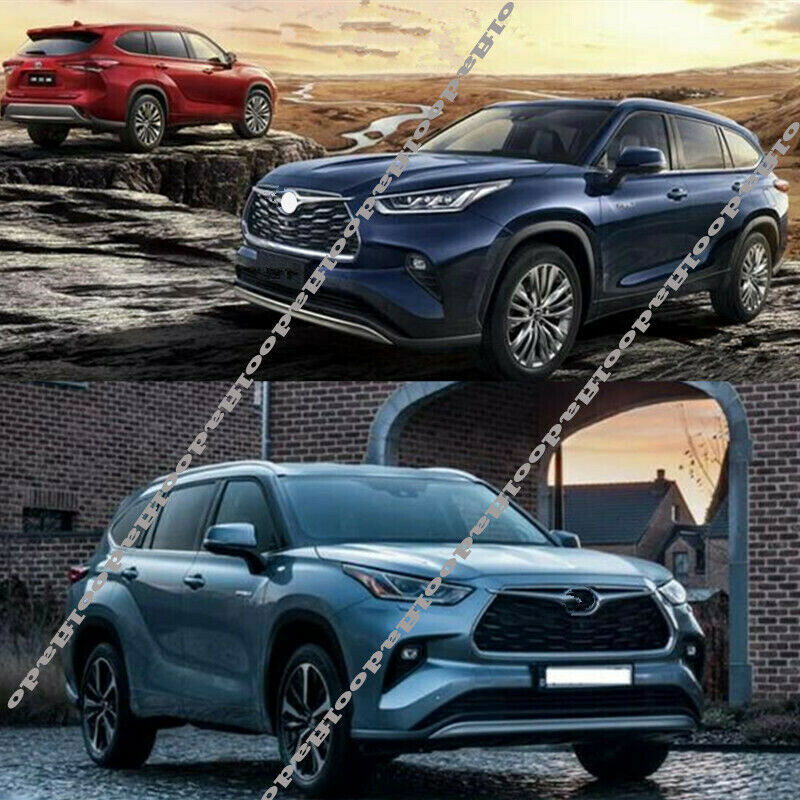 Piano Black Front Bumper Fog Lamp Light Cover Trim for Toyota Highlander 2020-22