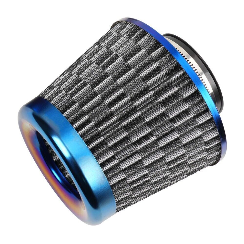 3 76mm High Flow Inlet Cold Air Intake Cone Replacement Dry Air Filter Carbon Q