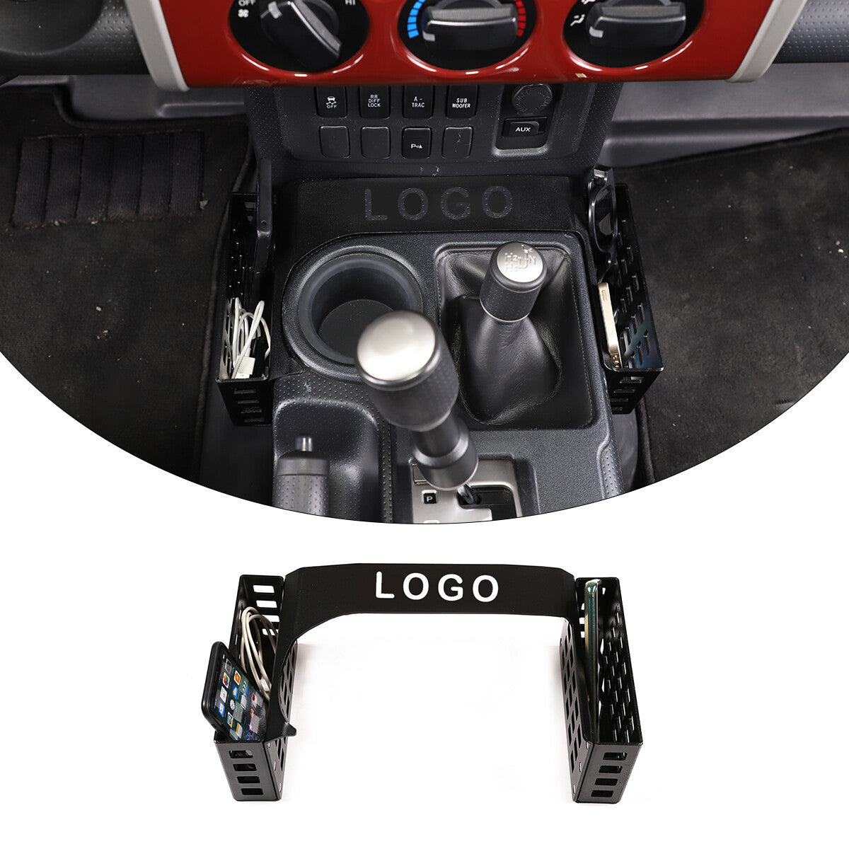 ABS Center Cupholder Storage Box Insert Divider for Maverick 2022 - 2024- v